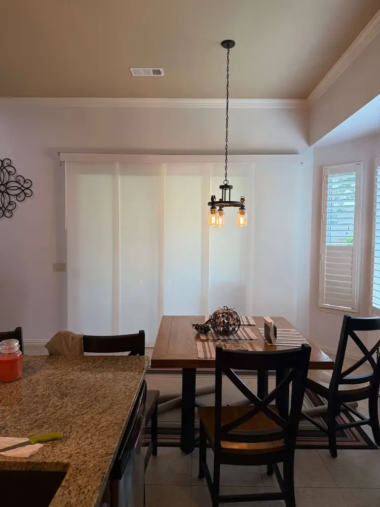 Dining room shutters and shades